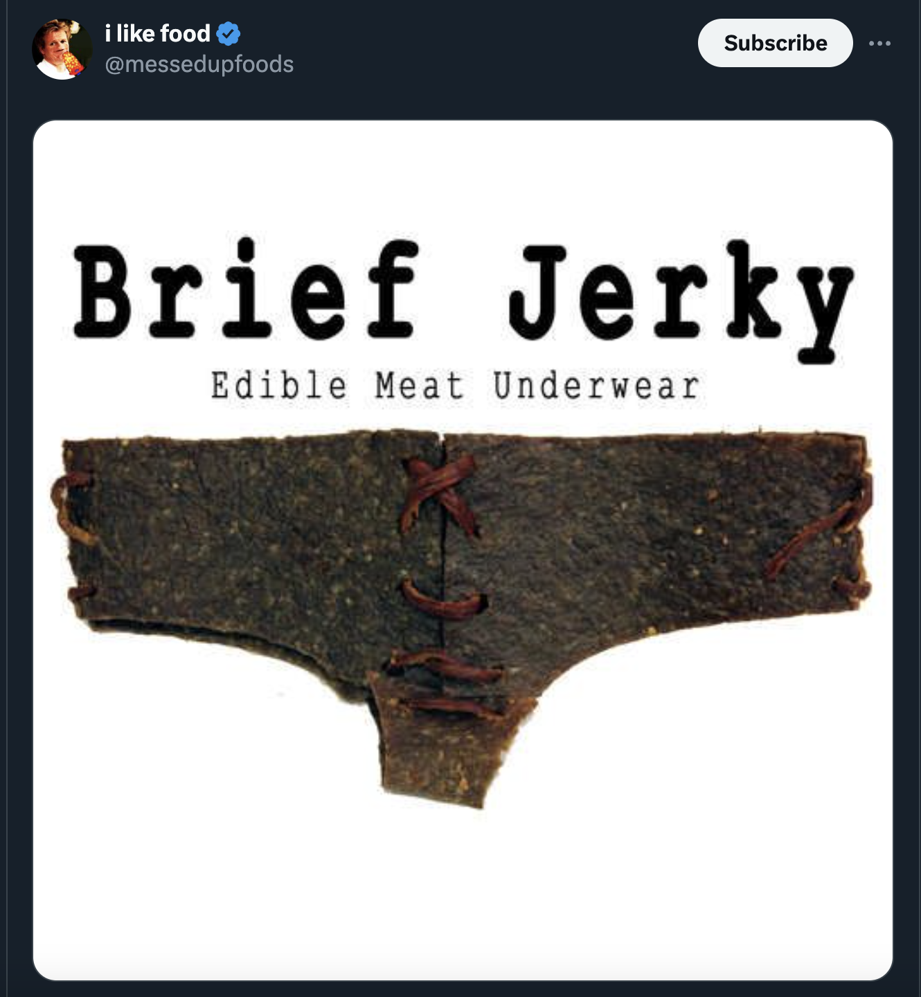 screenshot - i food Subscribe Brief Jerky Edible Meat Underwear